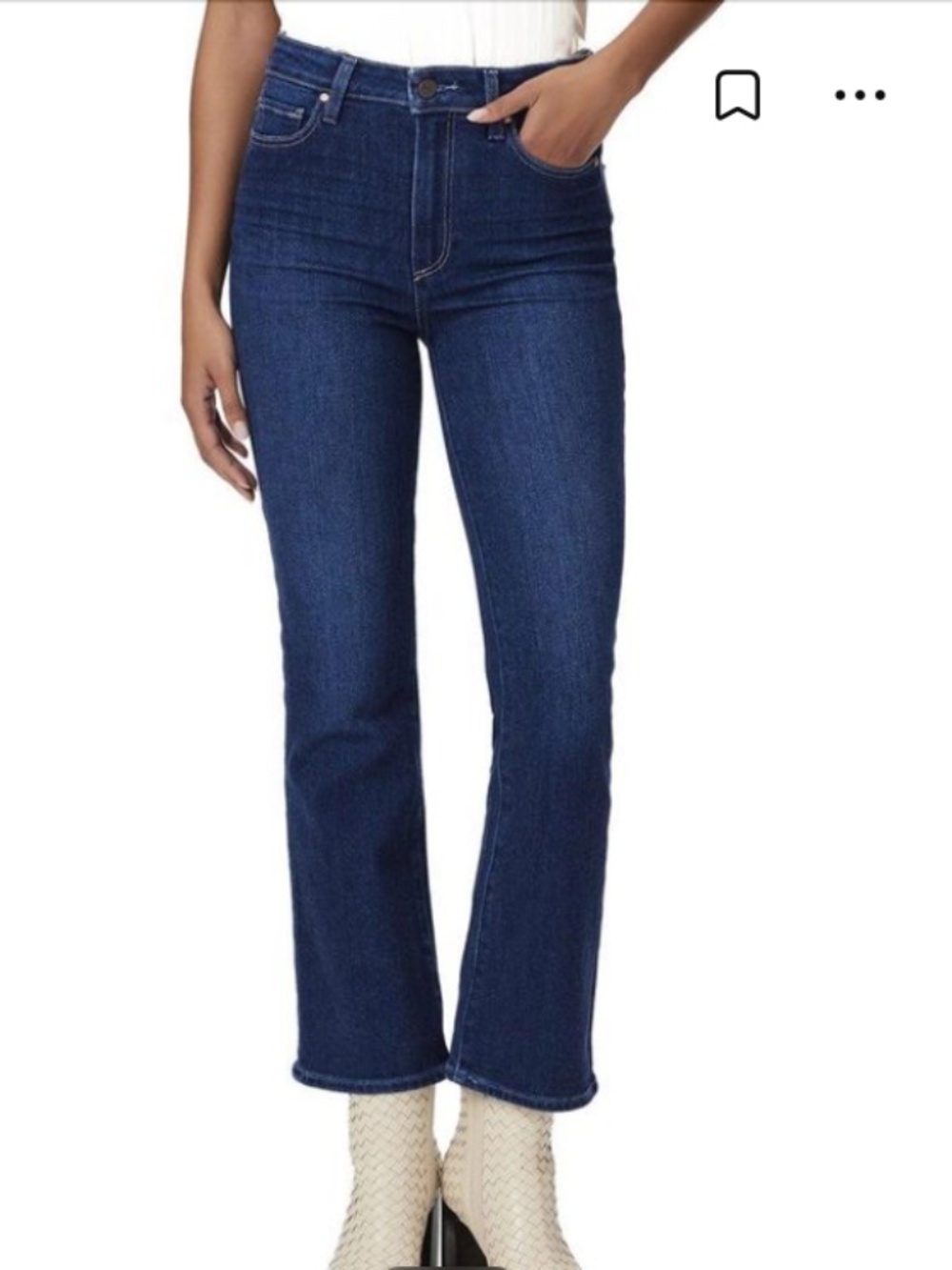 PAIGE Claudine Jean Ankle Flare Jean in Promenade wash